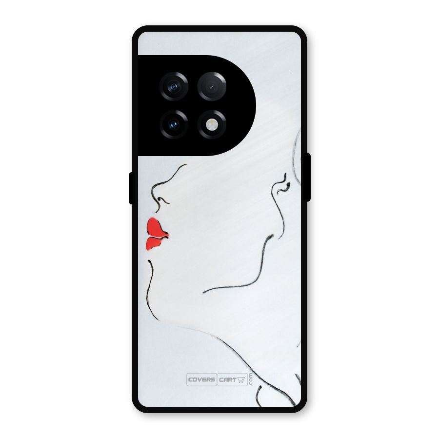 Girl in Red Lipstick Metal Back Case for OnePlus 11R