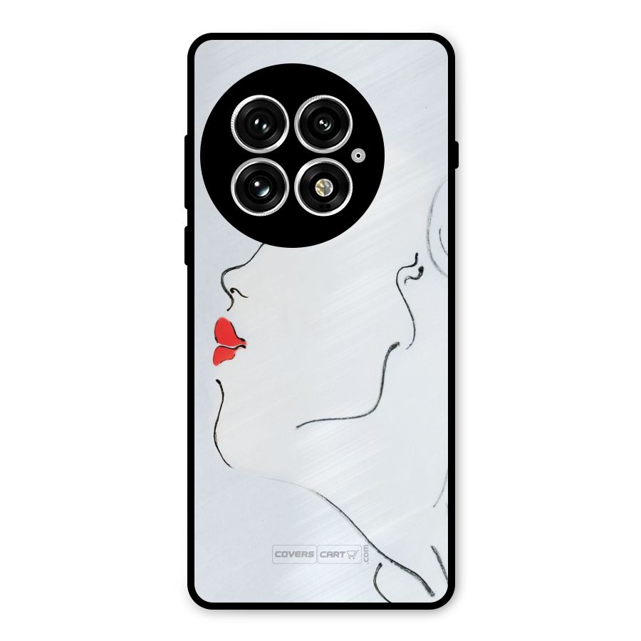 Girl in Red Lipstick Metal Back Case for OnePlus 13