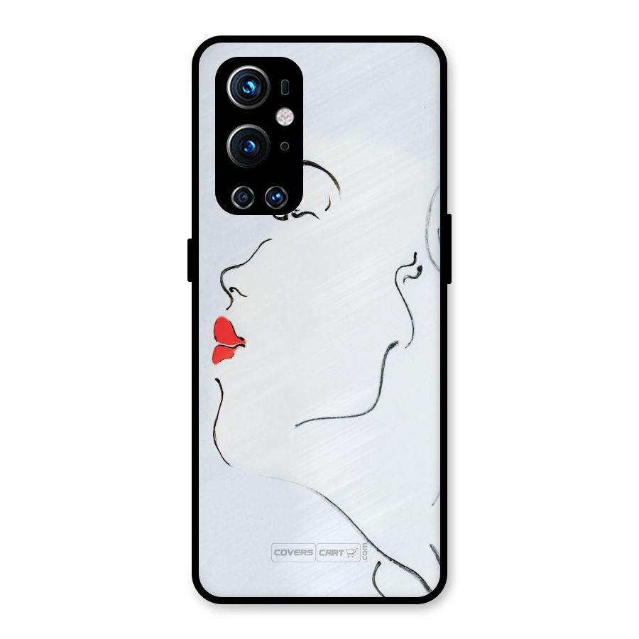 Girl in Red Lipstick Metal Back Case for OnePlus 9 Pro