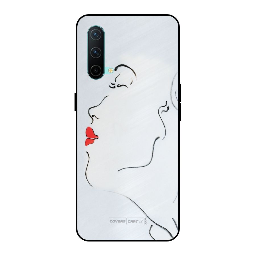 Girl in Red Lipstick Metal Back Case for OnePlus Nord CE 5G