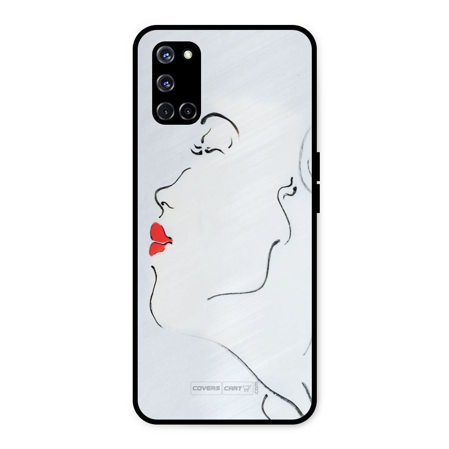 Girl in Red Lipstick Metal Back Case for Oppo A52