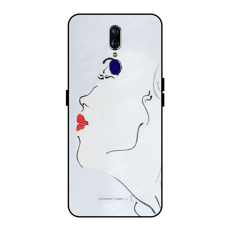 Girl in Red Lipstick Metal Back Case for Oppo F11