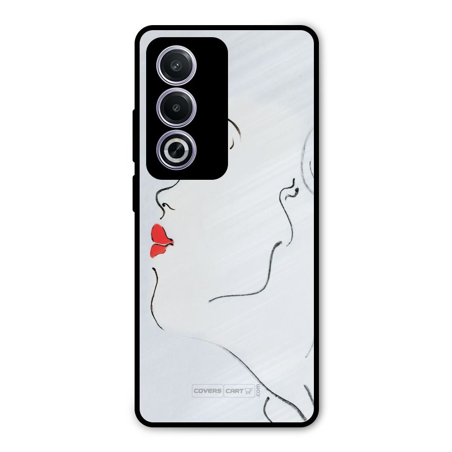 Girl in Red Lipstick Metal Back Case for Oppo K12x