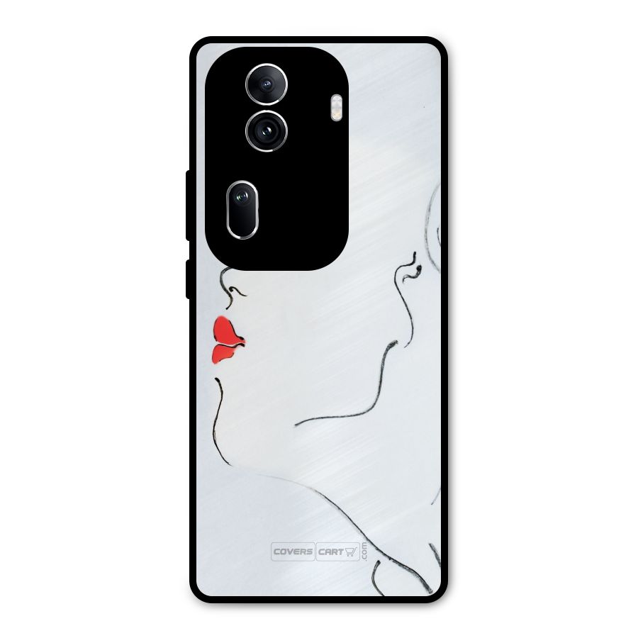 Girl in Red Lipstick Metal Back Case for Oppo Reno11 Pro 5G
