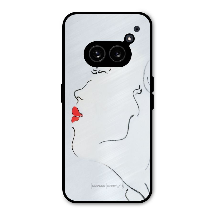 Girl in Red Lipstick Metal Back Case for Nothing Phone 2a