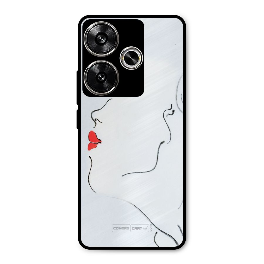 Girl in Red Lipstick Metal Back Case for Poco F6