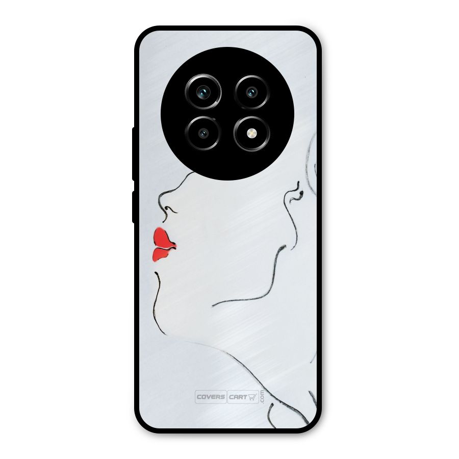 Girl in Red Lipstick Metal Back Case for Realme 13 Pro