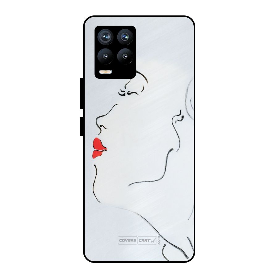 Girl in Red Lipstick Metal Back Case for Realme 8 Pro