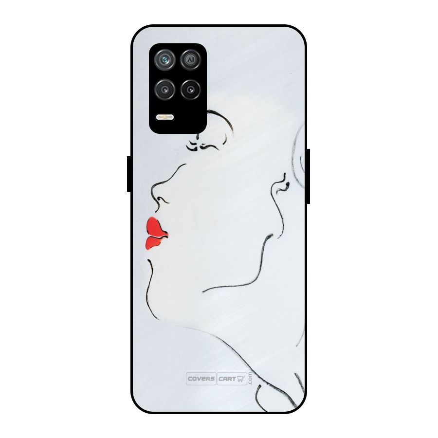 Girl in Red Lipstick Metal Back Case for Realme 8s 5G