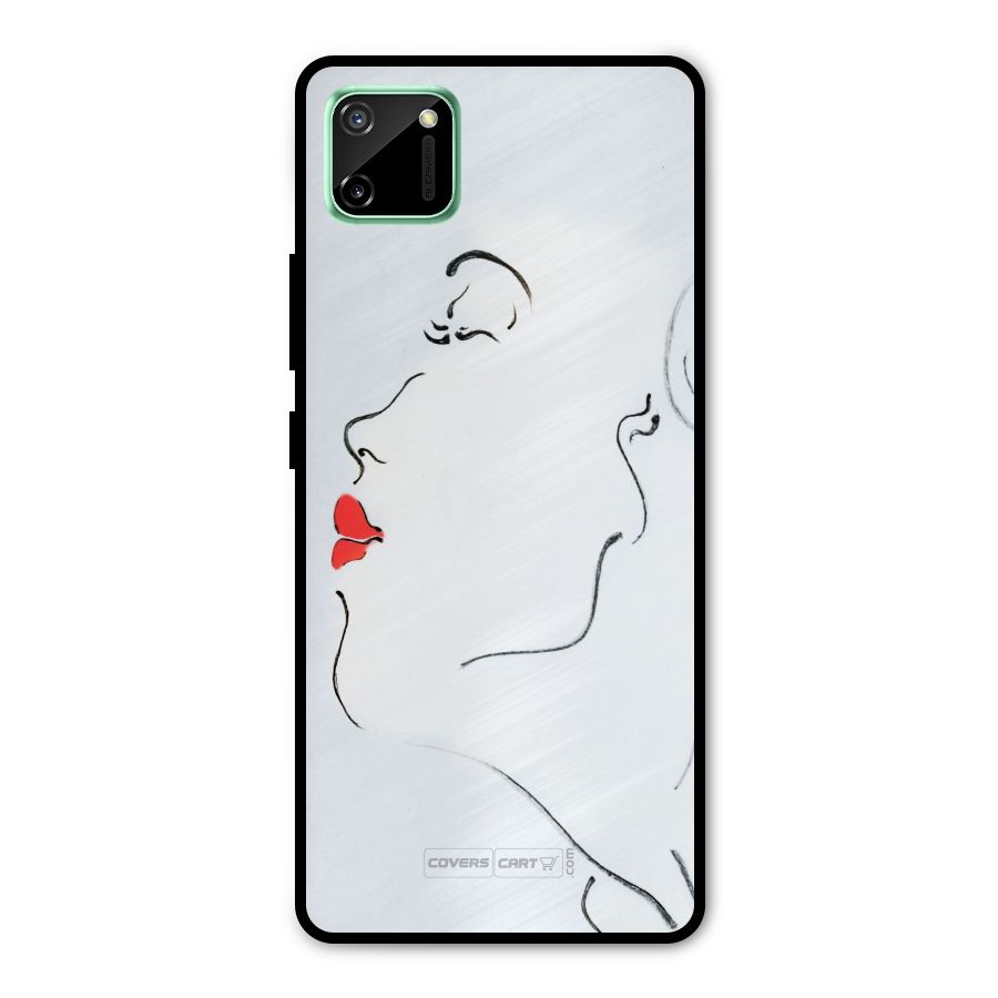 Girl in Red Lipstick Metal Back Case for Realme C11