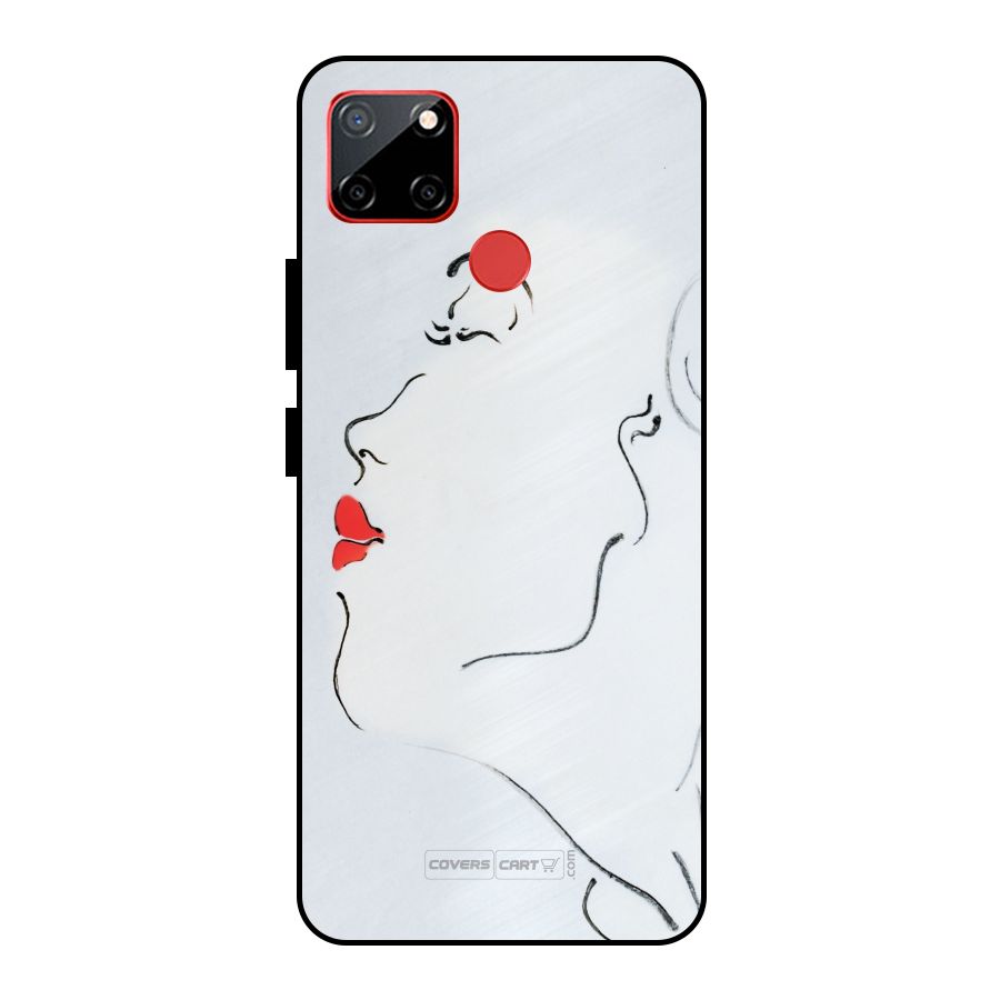 Girl in Red Lipstick Metal Back Case for Realme C12