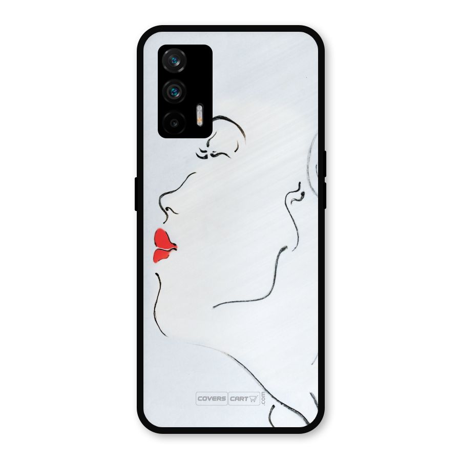 Girl in Red Lipstick Metal Back Case for Realme GT 5G