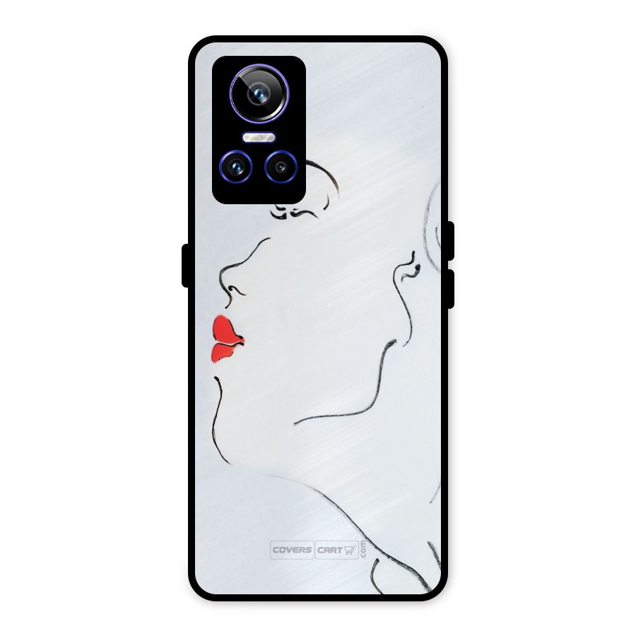 Girl in Red Lipstick Metal Back Case for Realme GT Neo 3