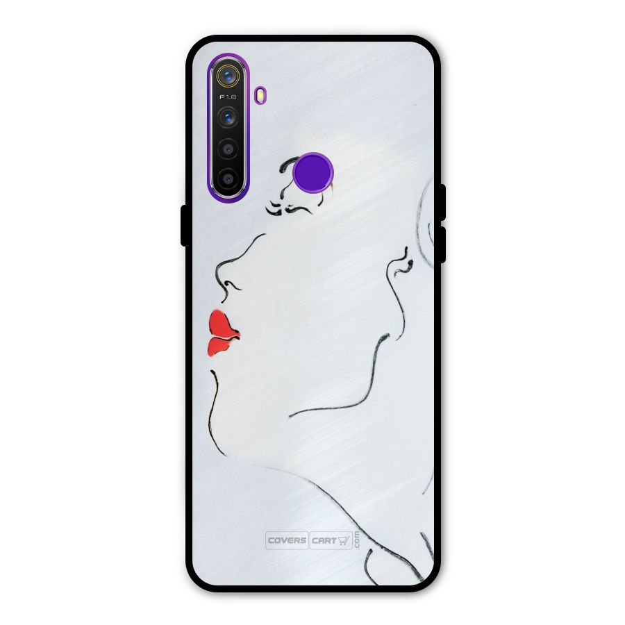 Girl in Red Lipstick Metal Back Case for Realme Narzo 10