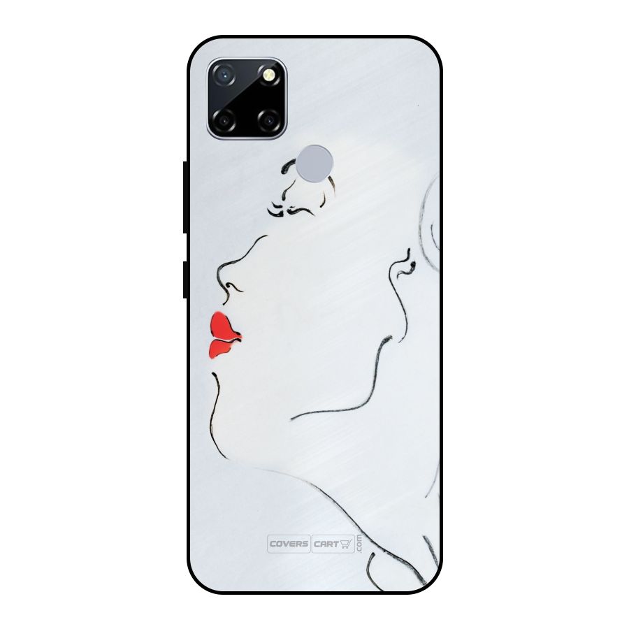Girl in Red Lipstick Metal Back Case for Realme Narzo 20