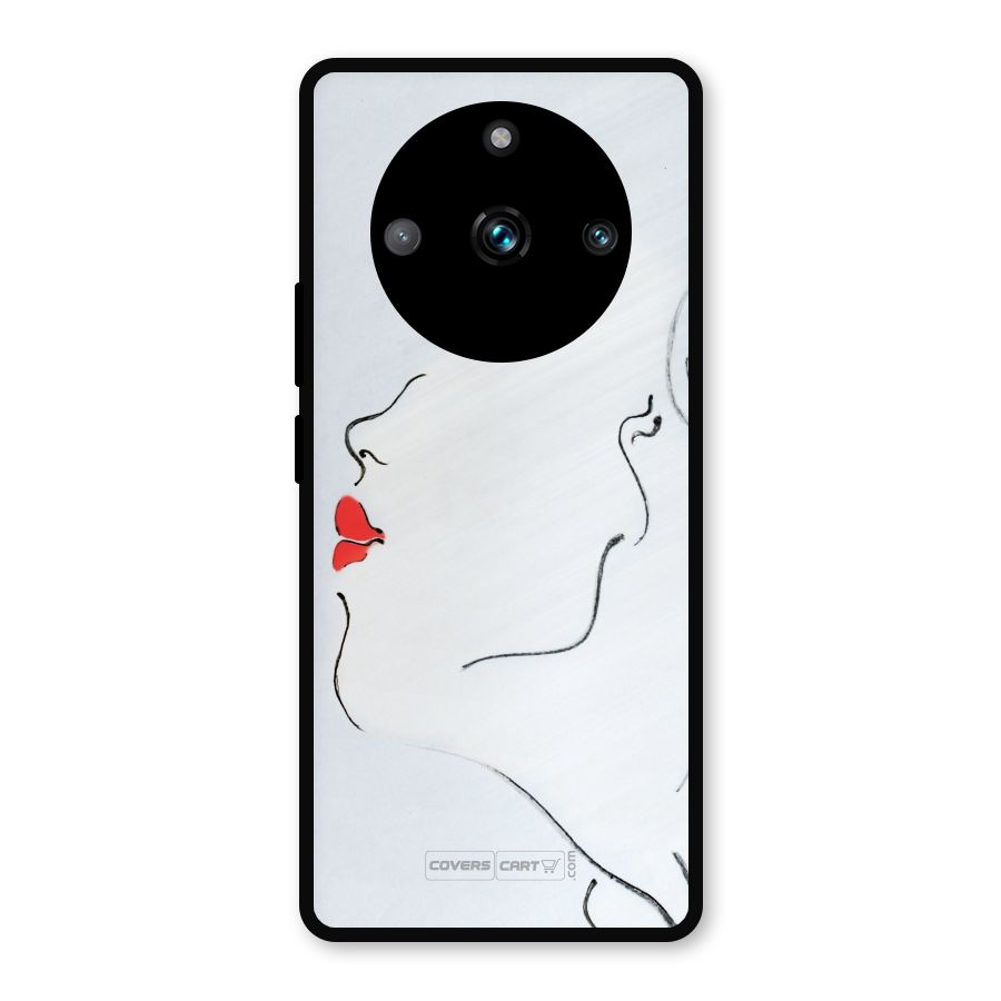 Girl in Red Lipstick Metal Back Case for Realme Narzo 60 Pro