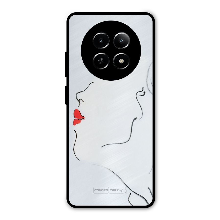Girl in Red Lipstick Metal Back Case for Realme Narzo 70x 5G