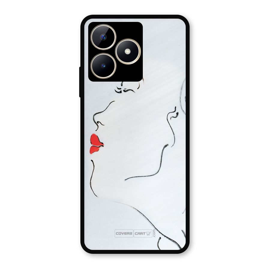 Girl in Red Lipstick Metal Back Case for Realme Narzo N53