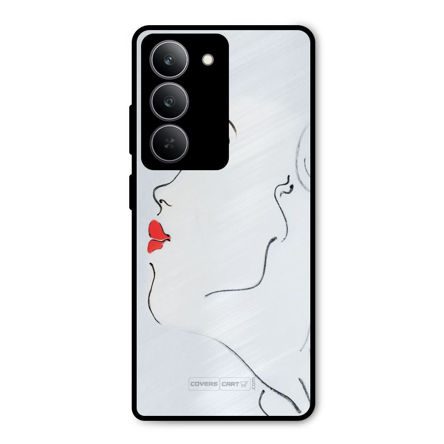 Girl in Red Lipstick Metal Back Case for Realme P3x
