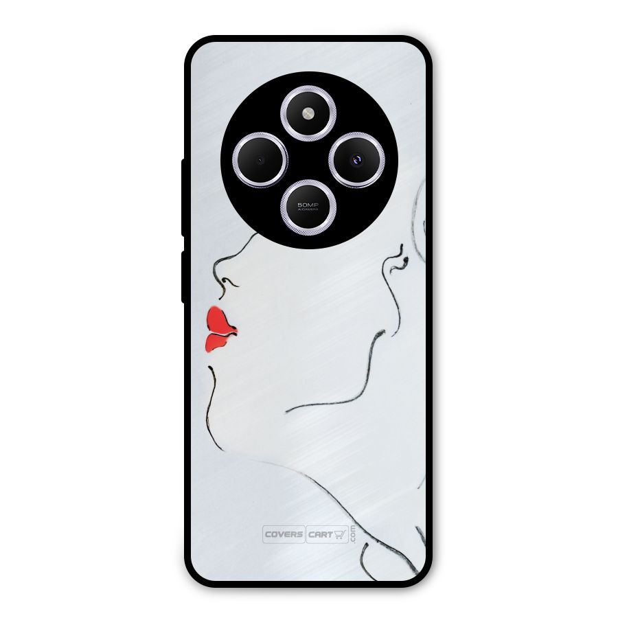 Girl in Red Lipstick Metal Back Case for Redmi A4