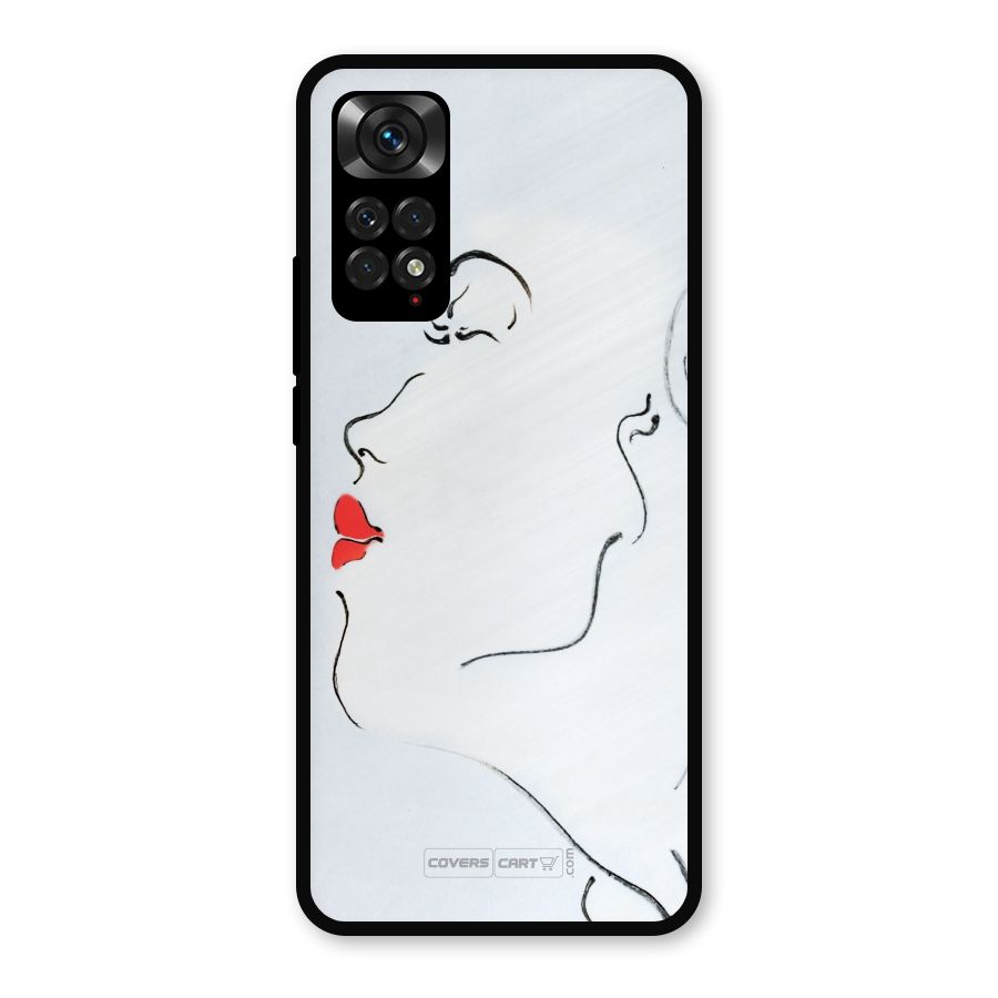 Girl in Red Lipstick Metal Back Case for Redmi Note 11s