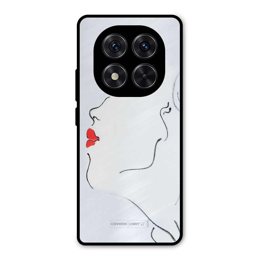 Girl in Red Lipstick Metal Back Case for Redmi Note 14 Pro 5G