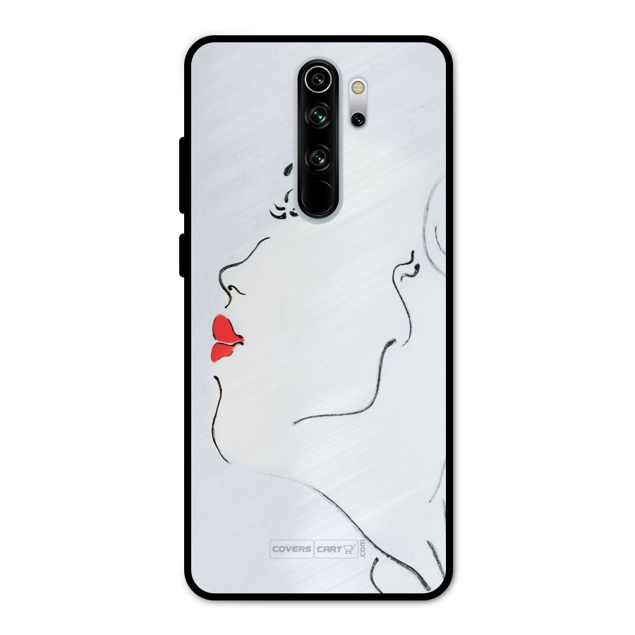Girl in Red Lipstick Metal Back Case for Redmi Note 8 Pro