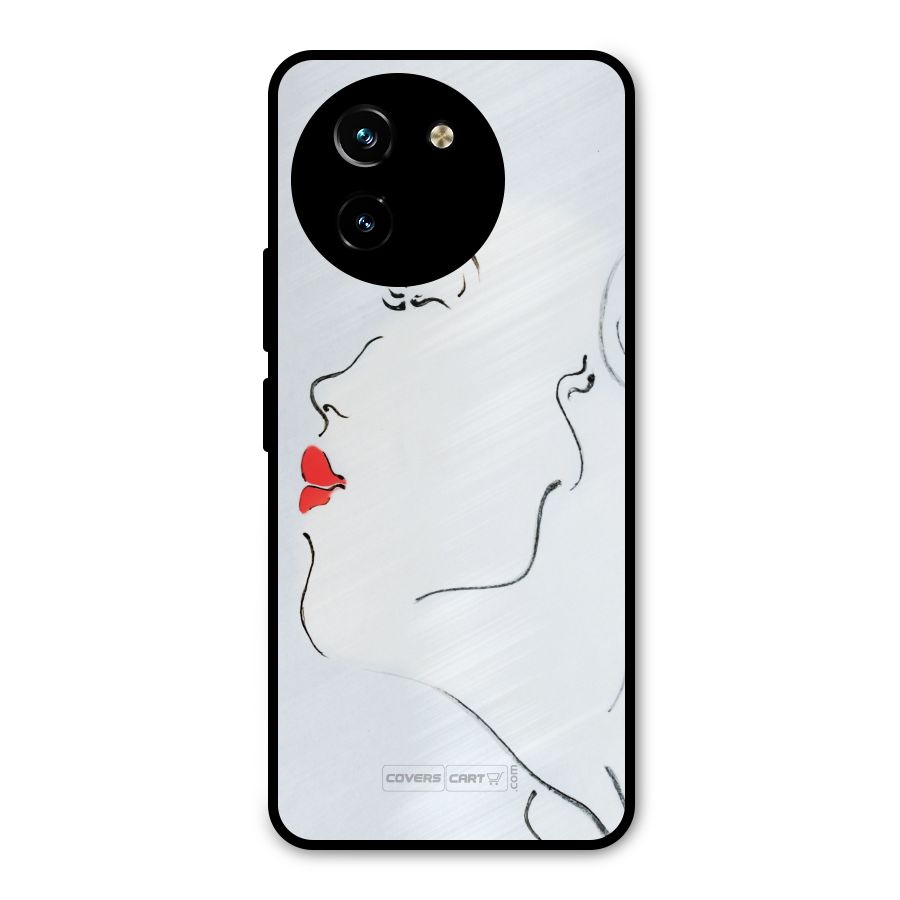 Girl in Red Lipstick Metal Back Case for Vivo T3x