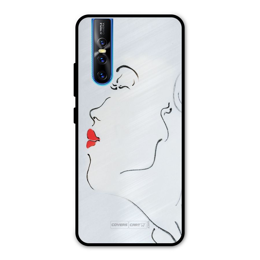 Girl in Red Lipstick Metal Back Case for Vivo V15 Pro