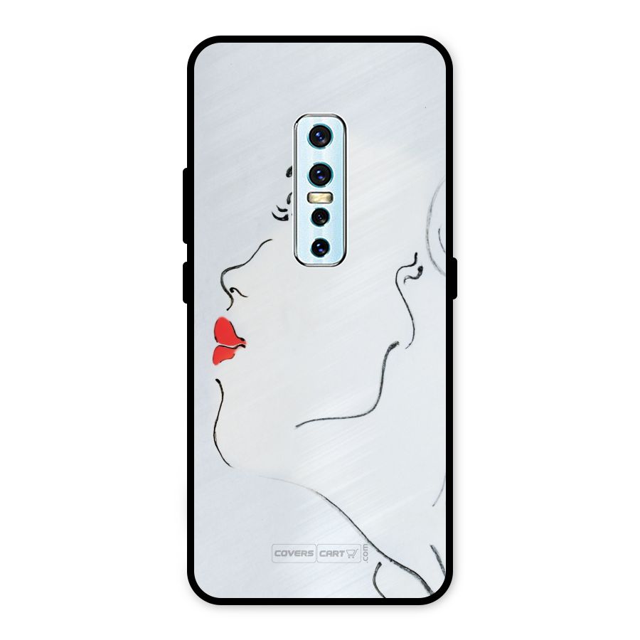 Girl in Red Lipstick Metal Back Case for Vivo V17 Pro