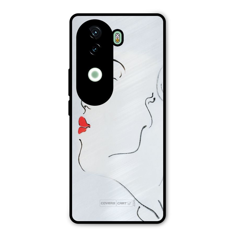 Girl in Red Lipstick Metal Back Case for Vivo V40e