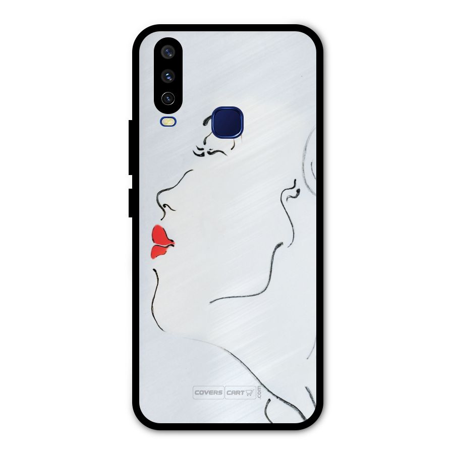 Girl in Red Lipstick Metal Back Case for Vivo Y15