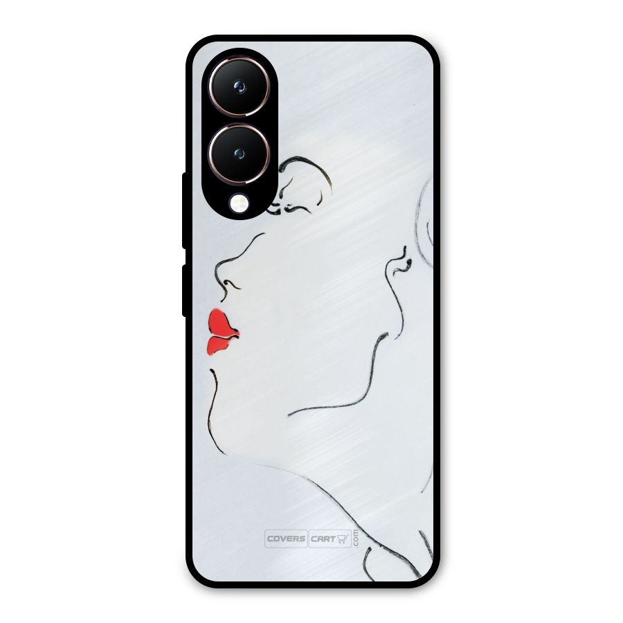 Girl in Red Lipstick Metal Back Case for Vivo Y28
