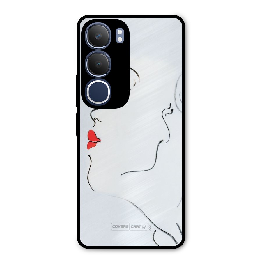 Girl in Red Lipstick Metal Back Case for Vivo Y29