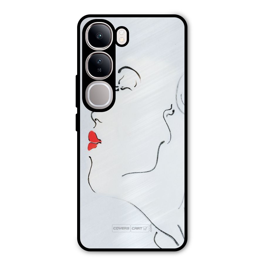 Girl in Red Lipstick Metal Back Case for Vivo Y300