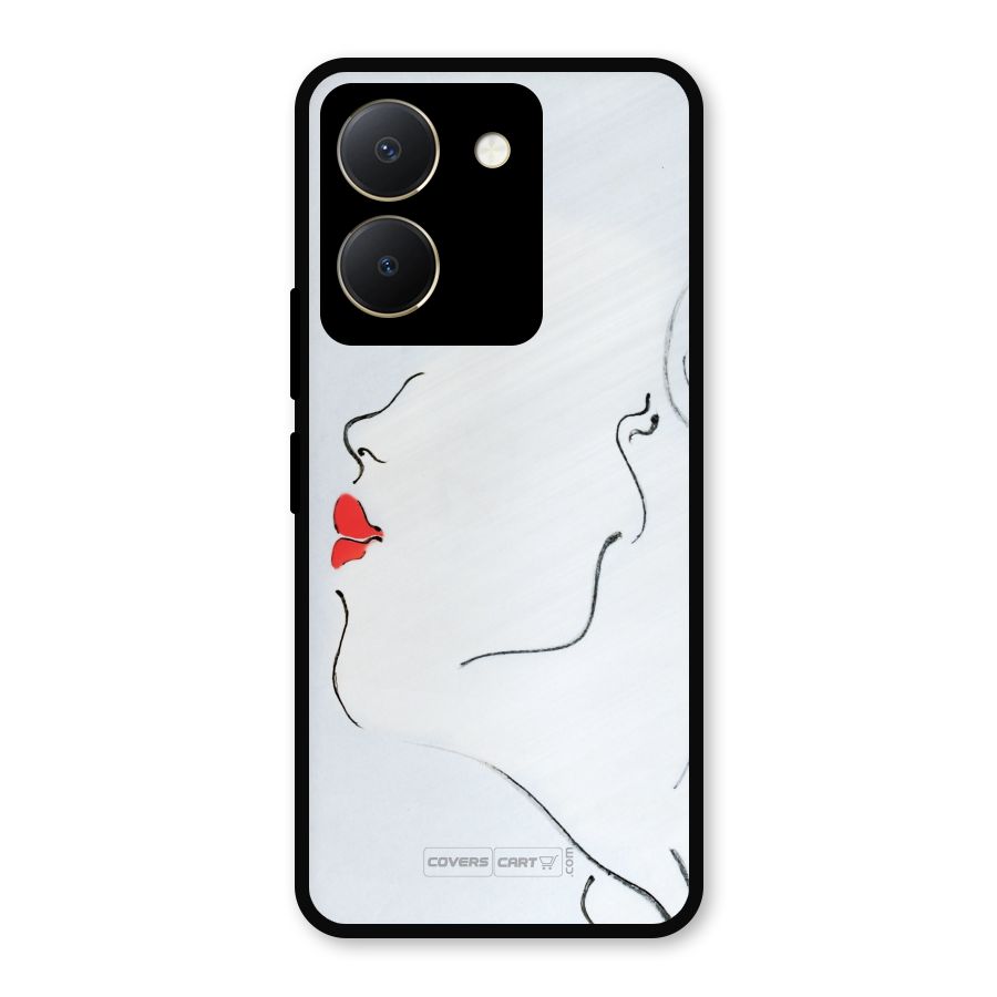 Girl in Red Lipstick Metal Back Case for Vivo Y36