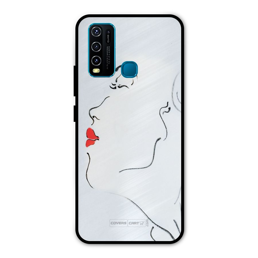 Girl in Red Lipstick Metal Back Case for Vivo Y50