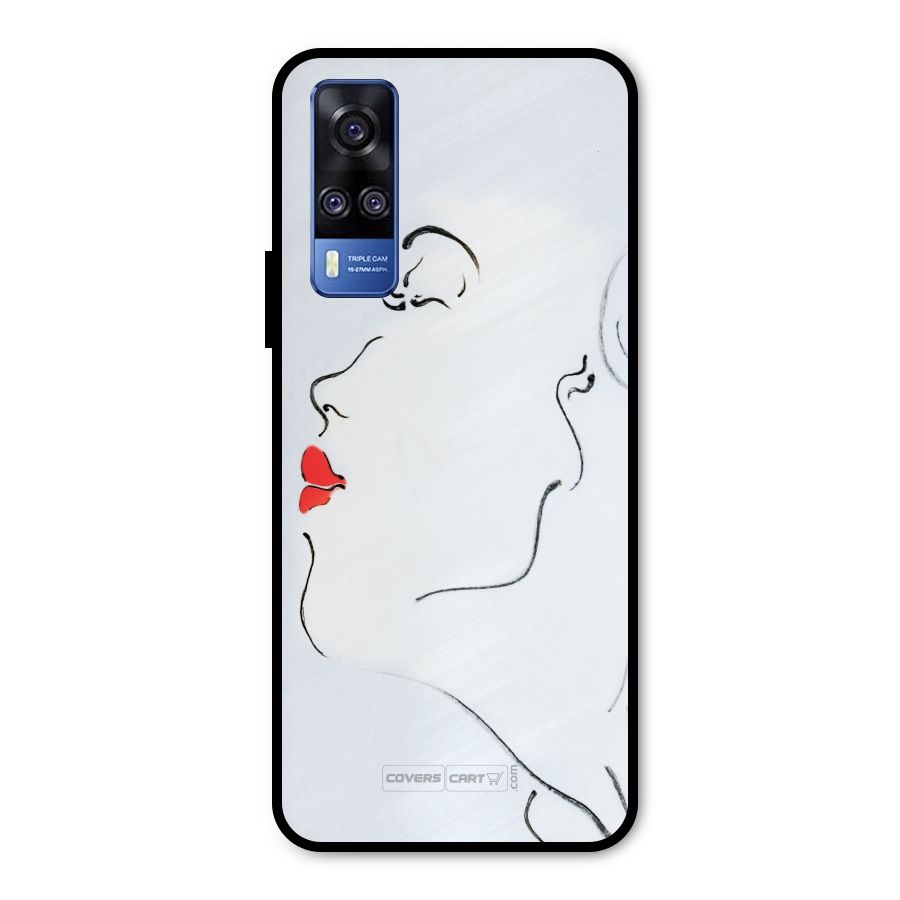 Girl in Red Lipstick Metal Back Case for Vivo Y51A