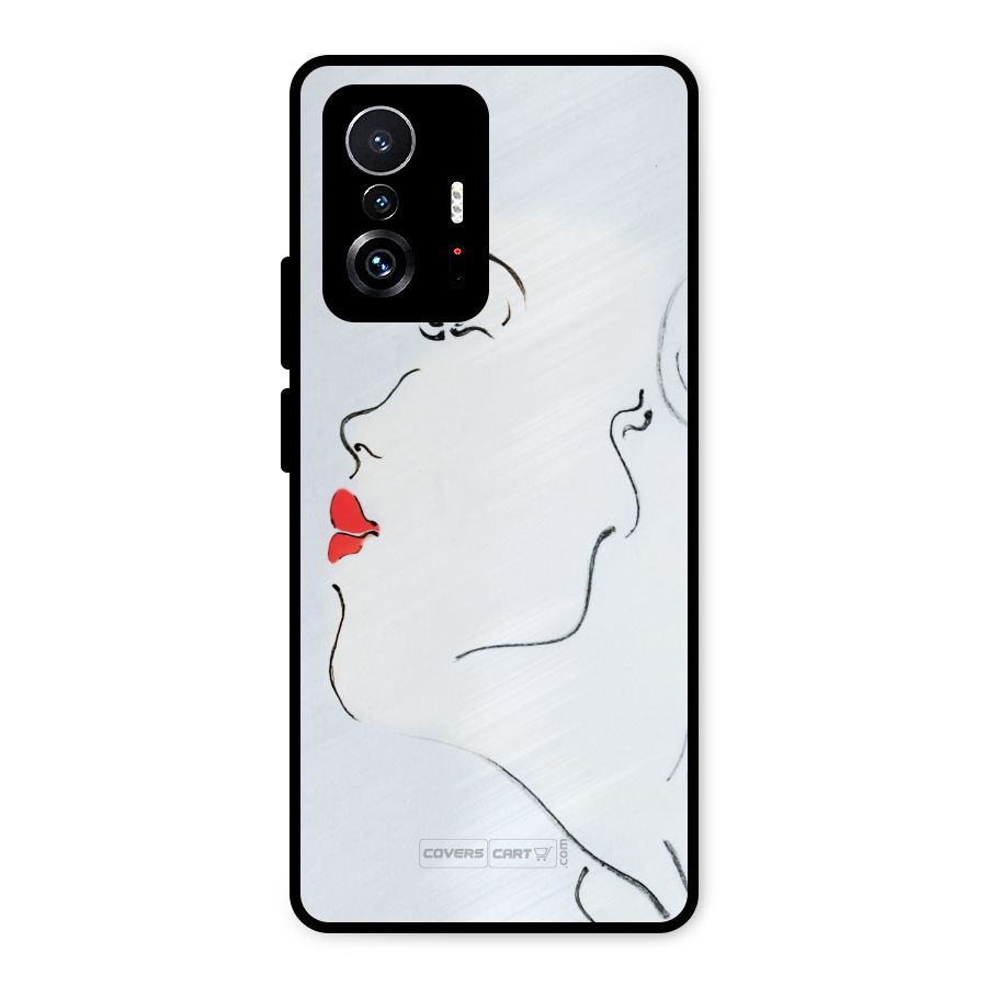 Girl in Red Lipstick Metal Back Case for Xiaomi 11T Pro