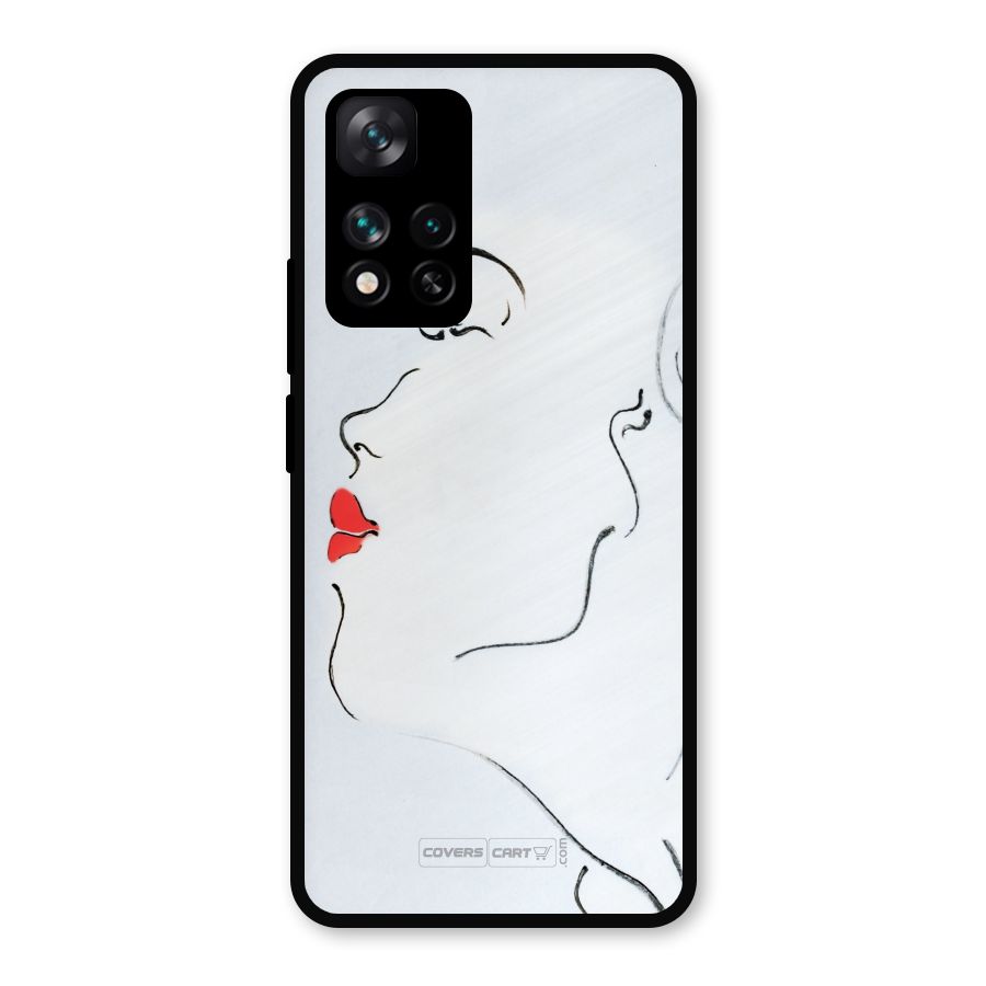 Girl in Red Lipstick Metal Back Case for Xiaomi 11i Hypercharge 5G
