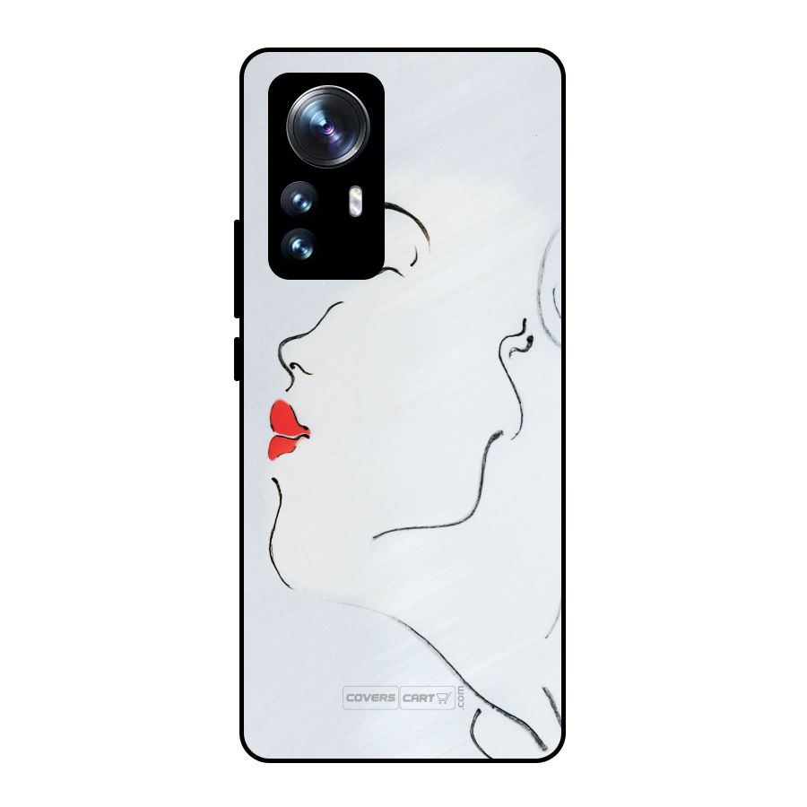 Girl in Red Lipstick Metal Back Case for Xiaomi 12 Pro