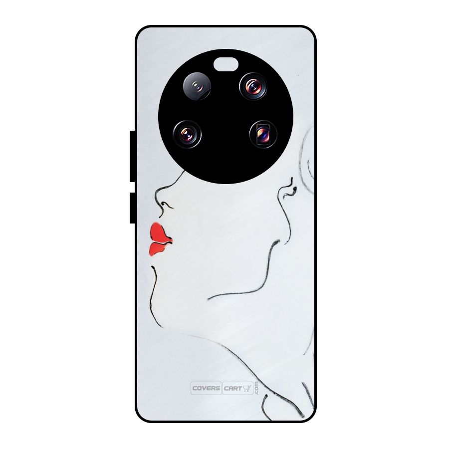 Girl in Red Lipstick Metal Back Case for Xiaomi 13 Ultra