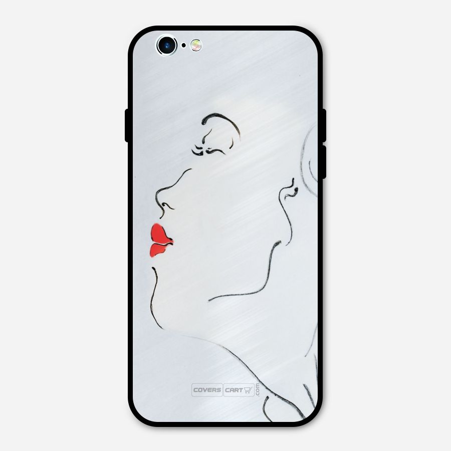 Girl in Red Lipstick Metal Back Case for iPhone 6 6s