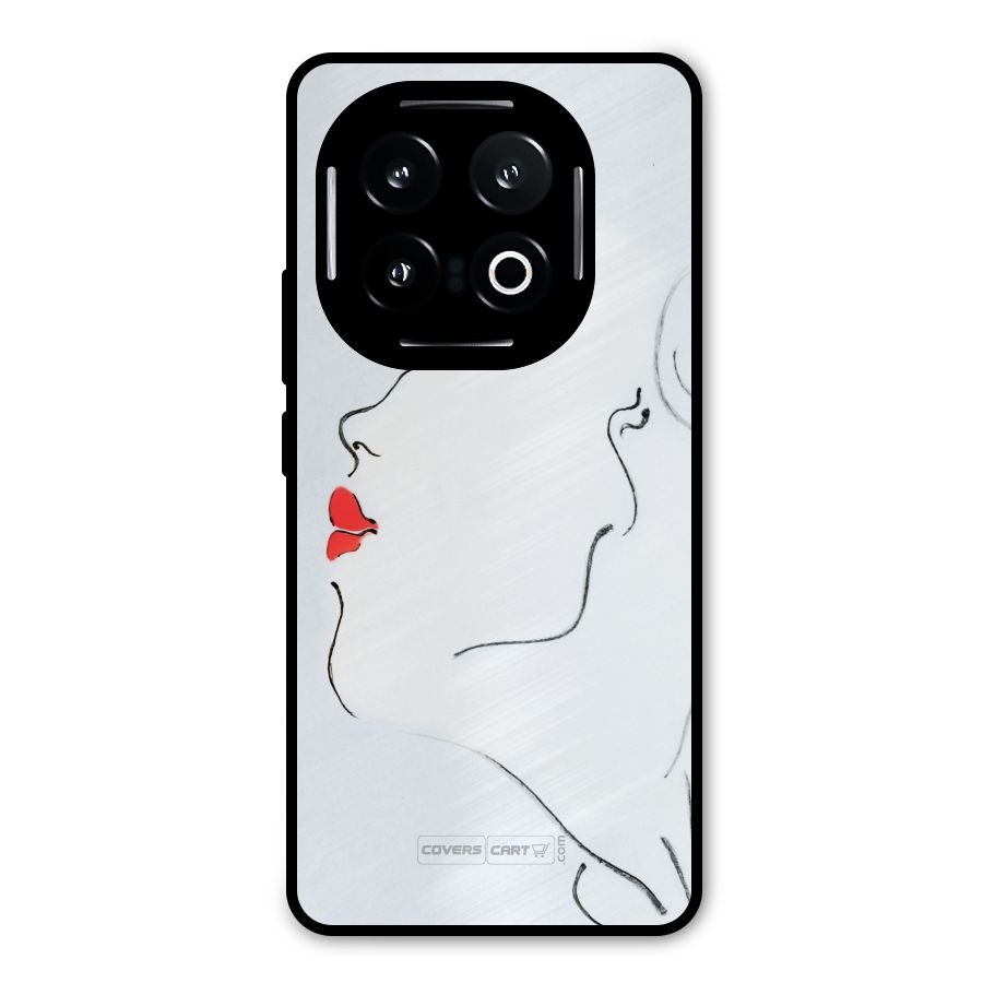 Girl in Red Lipstick Metal Back Case for iQOO 13