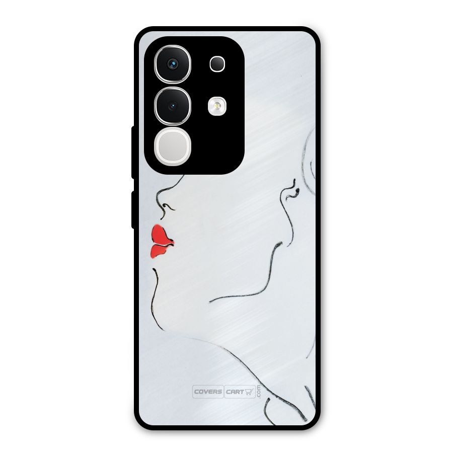 Girl in Red Lipstick Metal Back Case for iQOO Z10x