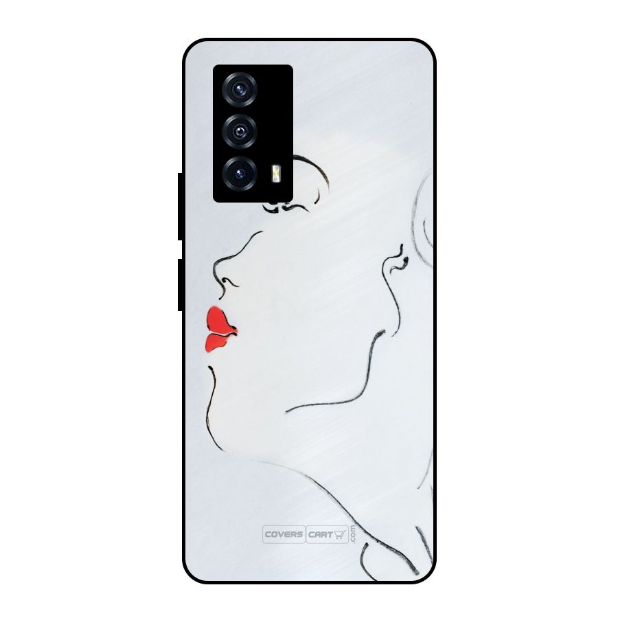 Girl in Red Lipstick Metal Back Case for iQOO Z5