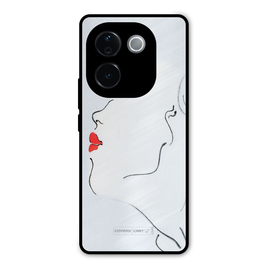 Girl in Red Lipstick Metal Back Case for iQOO Z9s Pro