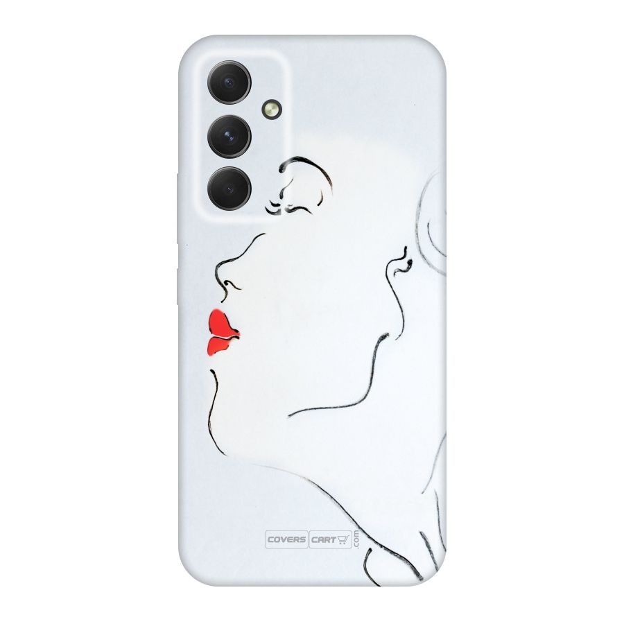 Girl in Red Lipstick Original Polycarbonate Back Case for Galaxy A54