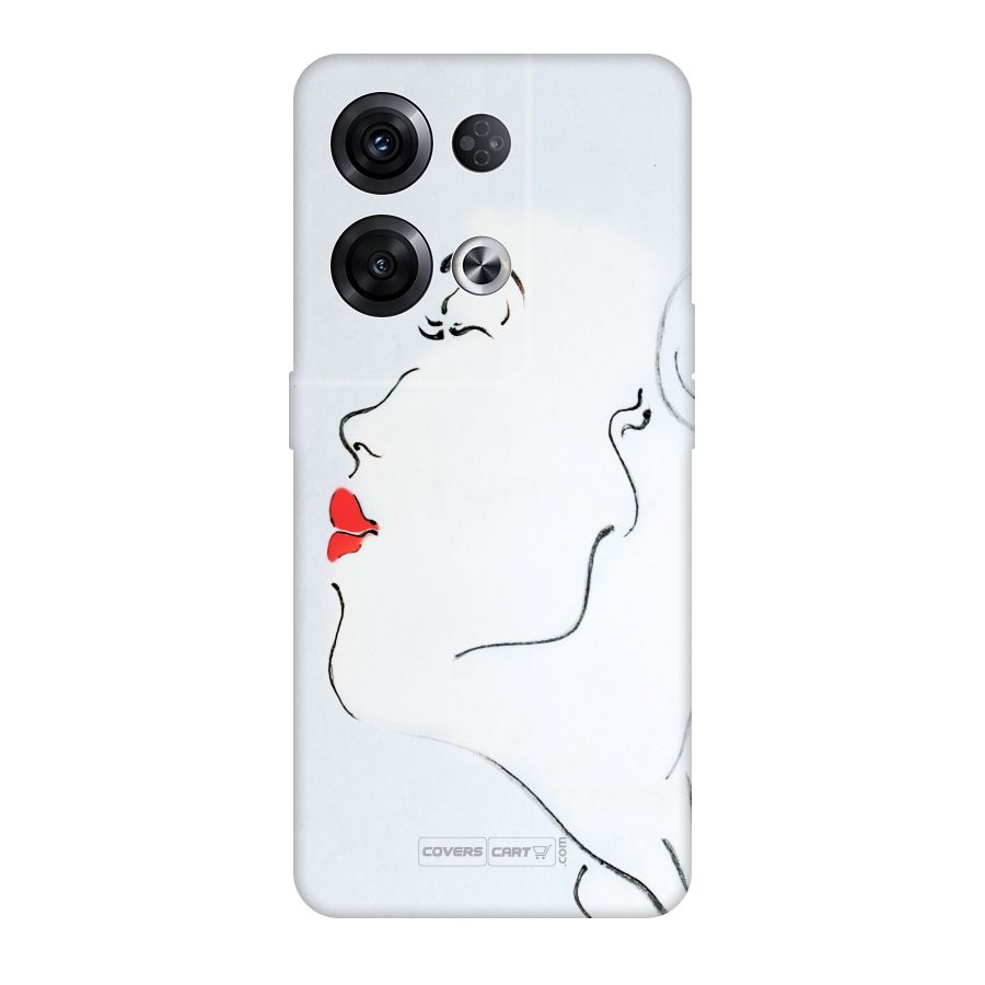 Girl in Red Lipstick Original Polycarbonate Back Case for Oppo Reno8 Pro 5G