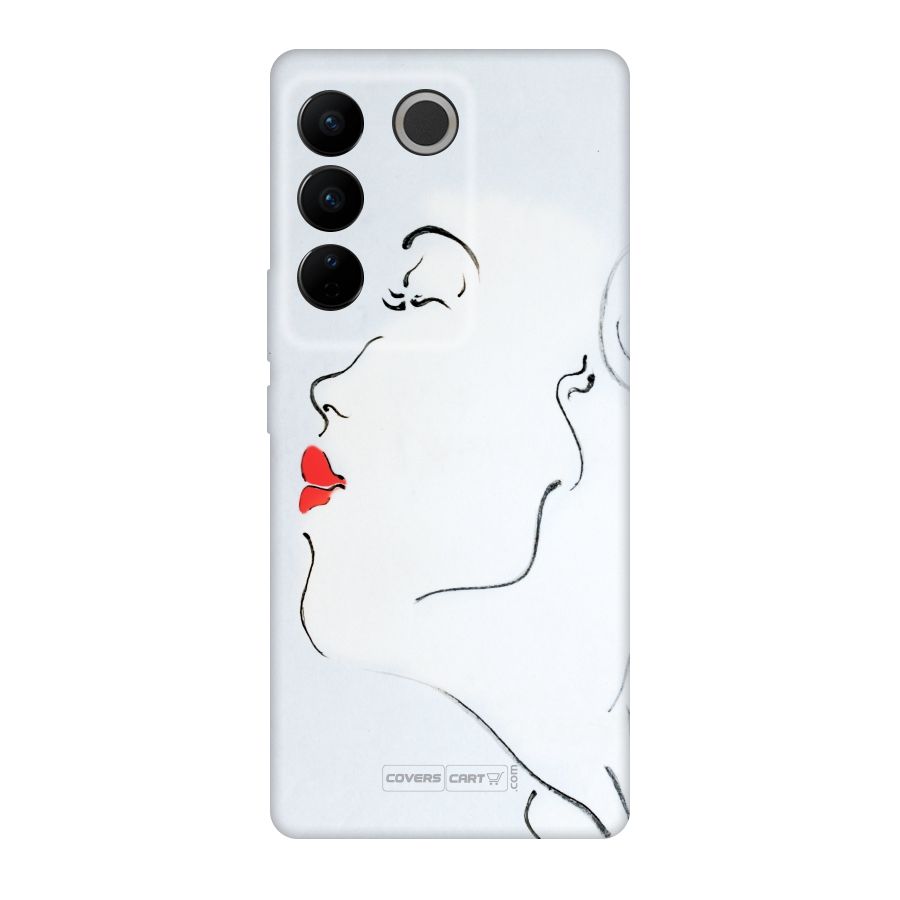Girl in Red Lipstick Original Polycarbonate Back Case for Vivo V27